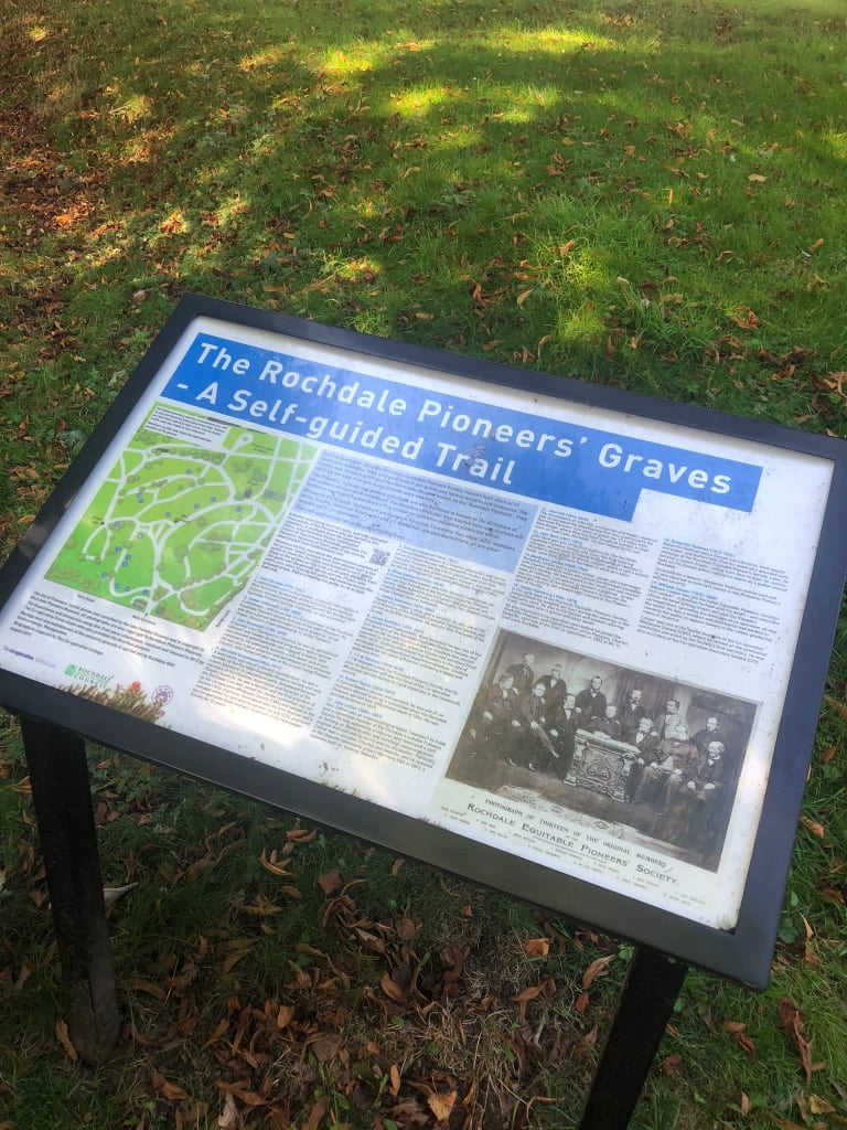 Trail Map Display at entrance to Rochdale Cemetary